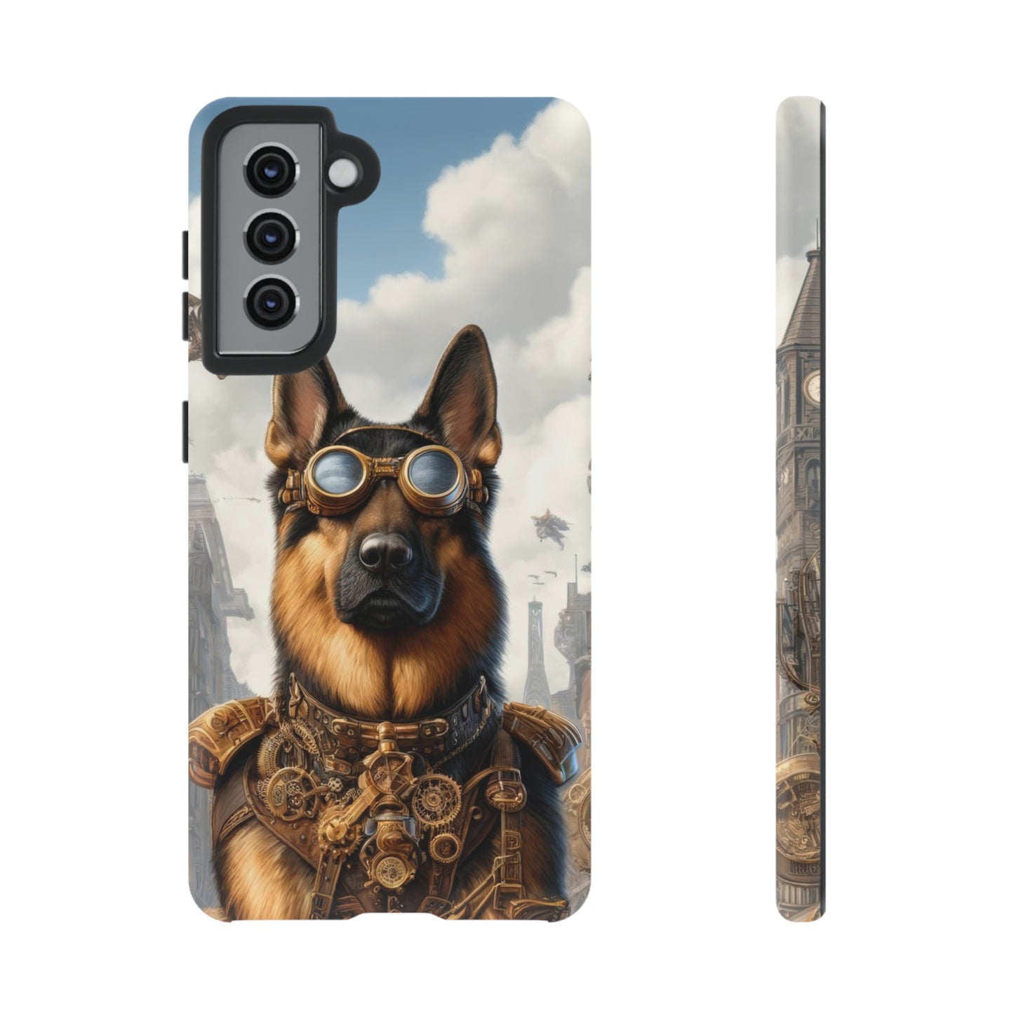 Realism and steampunk German Shepherd Phone Case