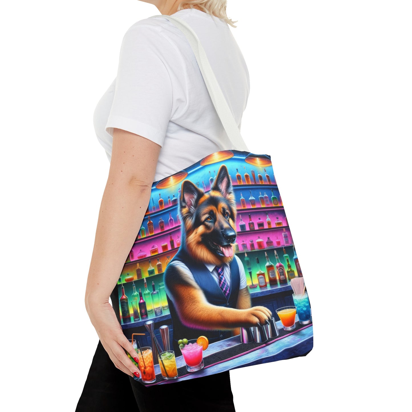 German Shepherd Tending a Bar Tote Bag