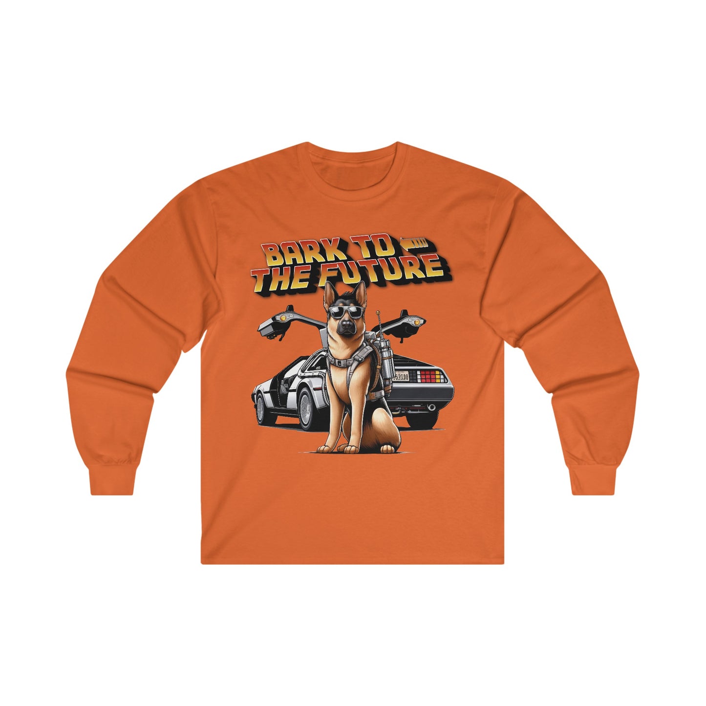 Bark to the Future Long Sleeve Shirt (20 colors) (German Shepherd)