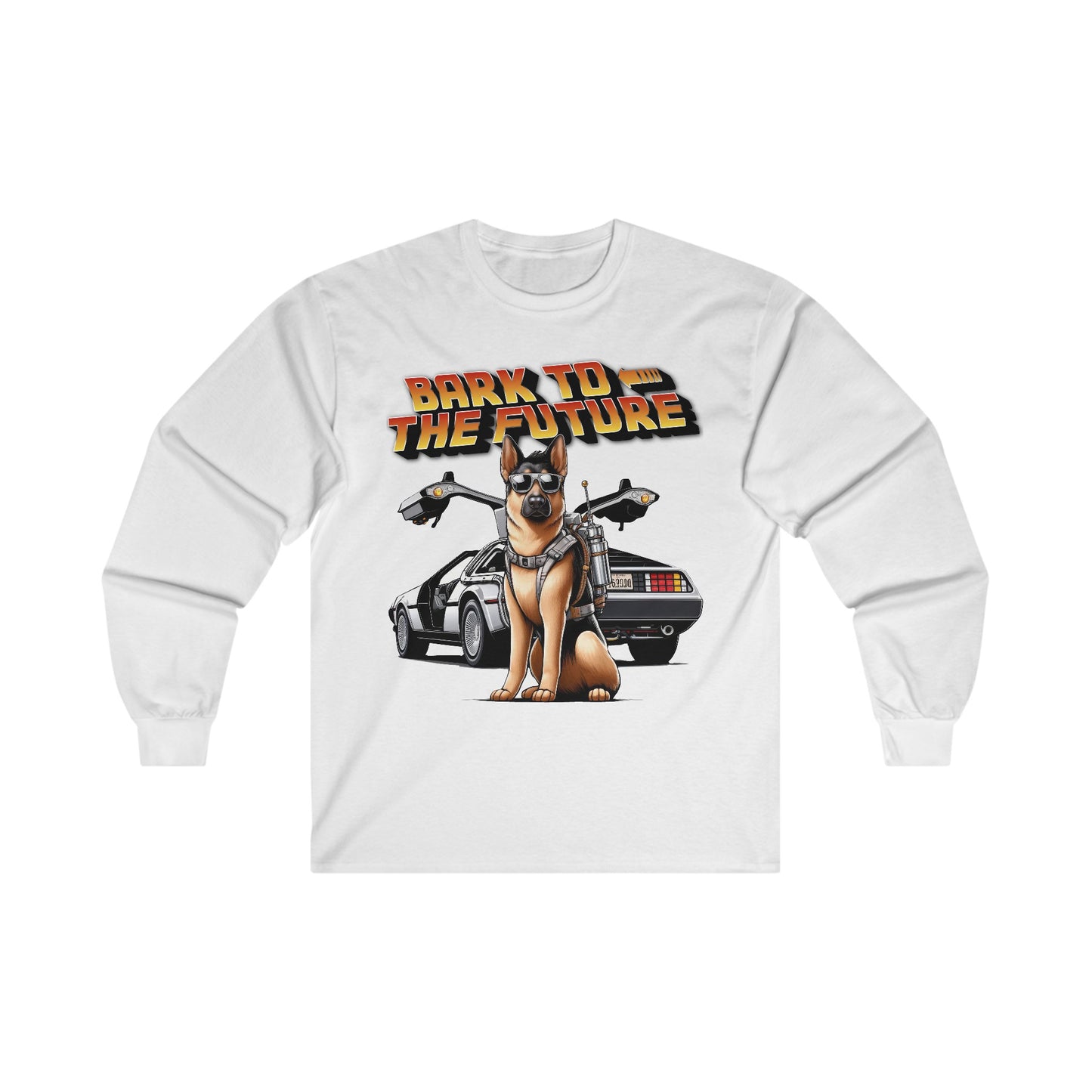 Bark to the Future Long Sleeve Shirt (20 colors) (German Shepherd)