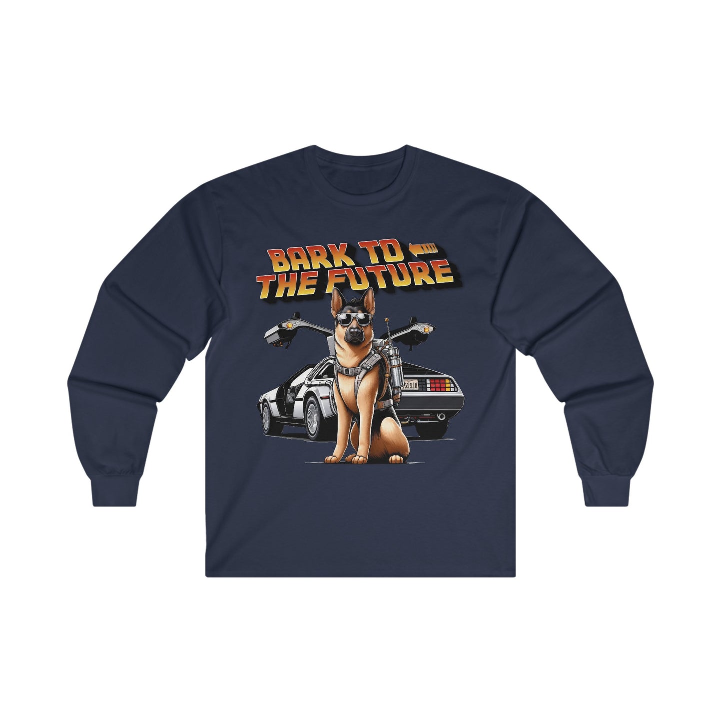 Bark to the Future Long Sleeve Shirt (20 colors) (German Shepherd)