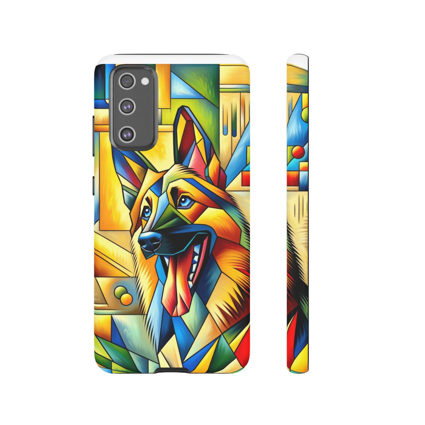 German Shepherd in Cubism Tough Phone Case