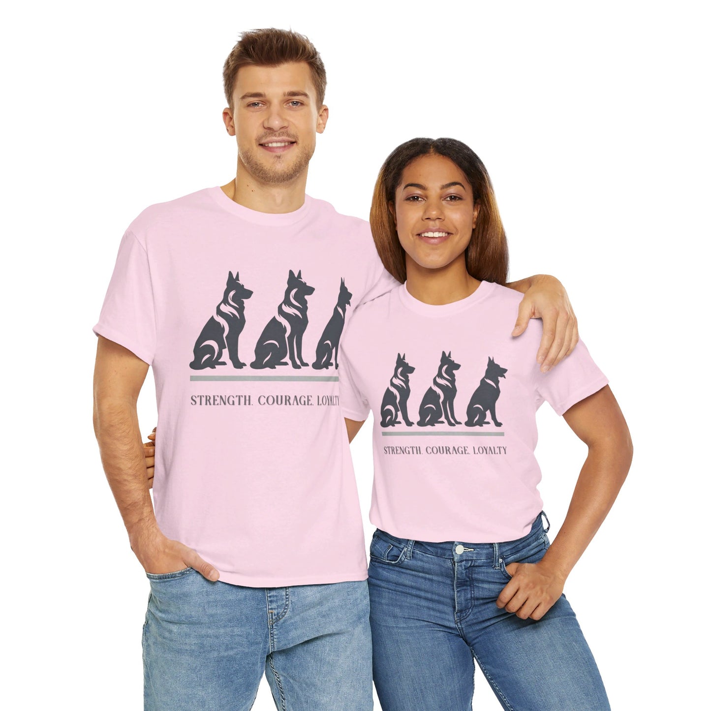 Strength, Courage, Loyalty T-Shirt (13 colors) (German Shepherd)