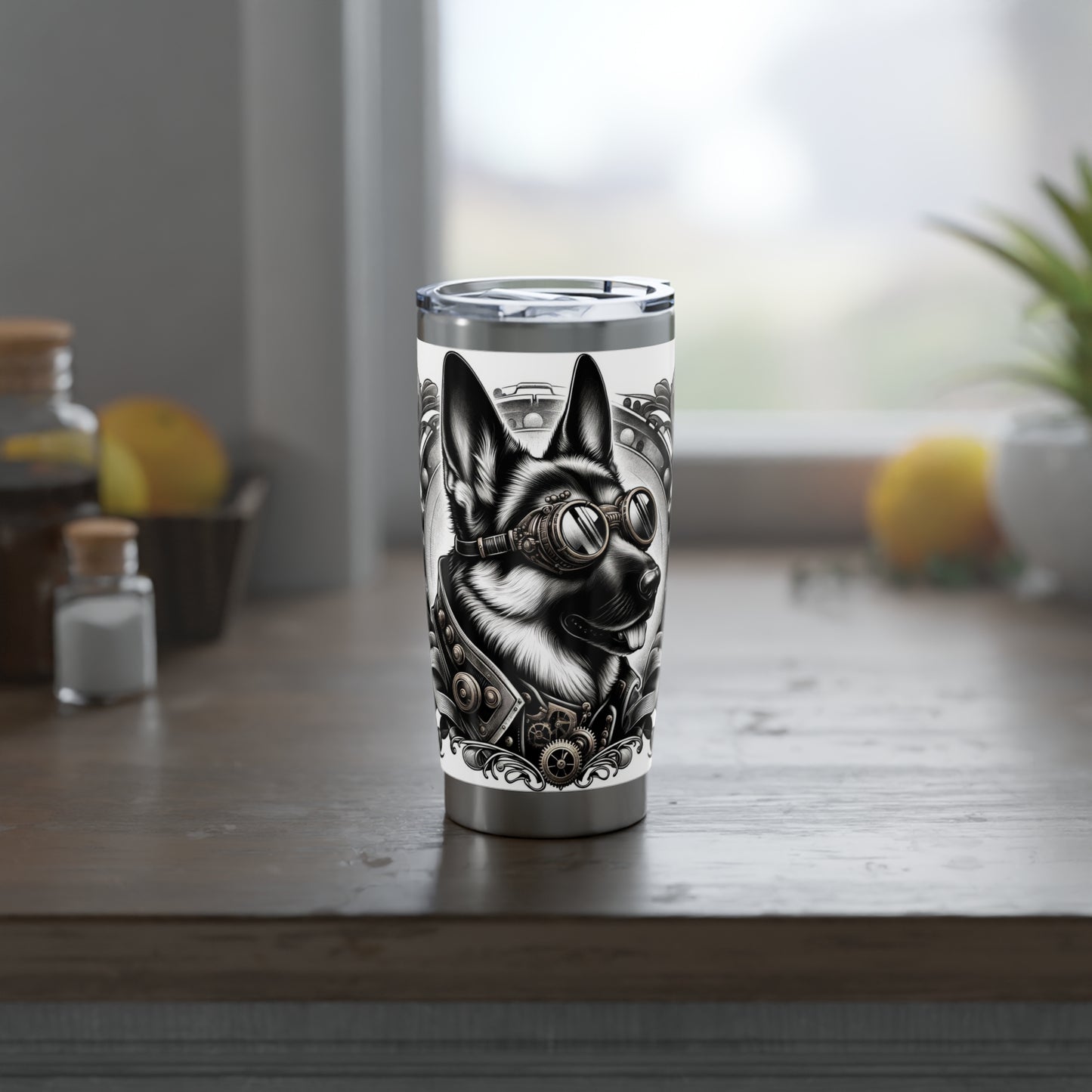 Steampunk German Shepherd 20oz Tumbler