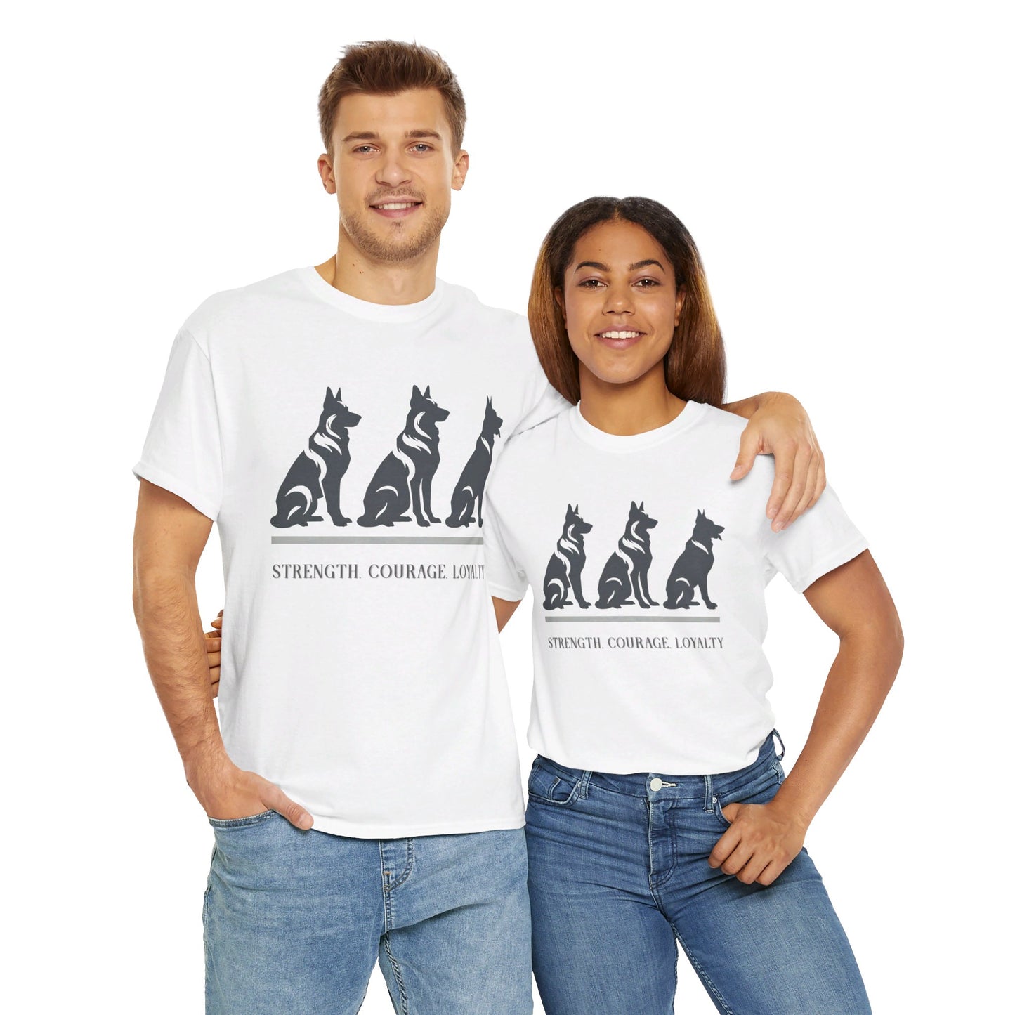 Strength, Courage, Loyalty T-Shirt (13 colors) (German Shepherd)