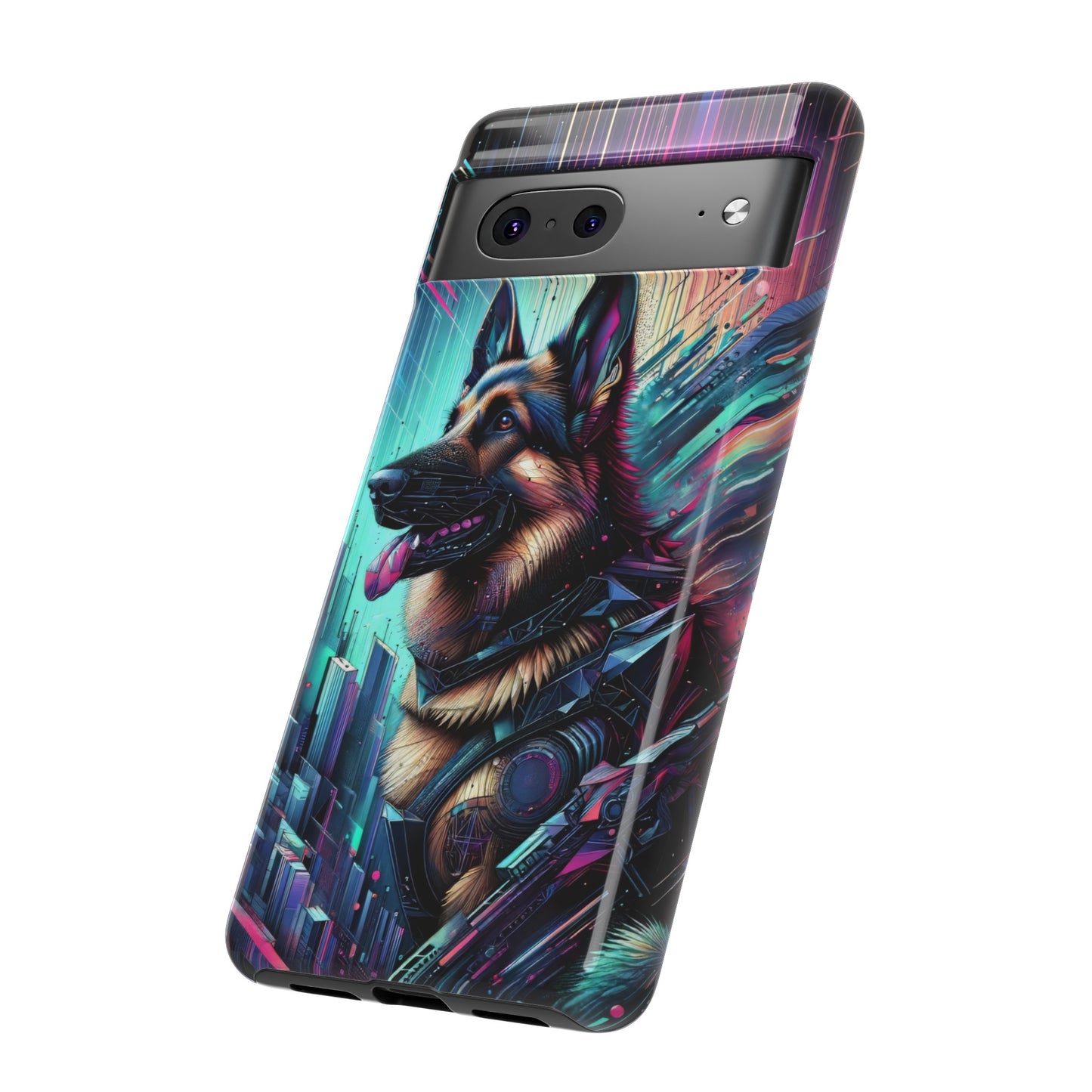 Futurism and gothic German Shepherd Phone Case