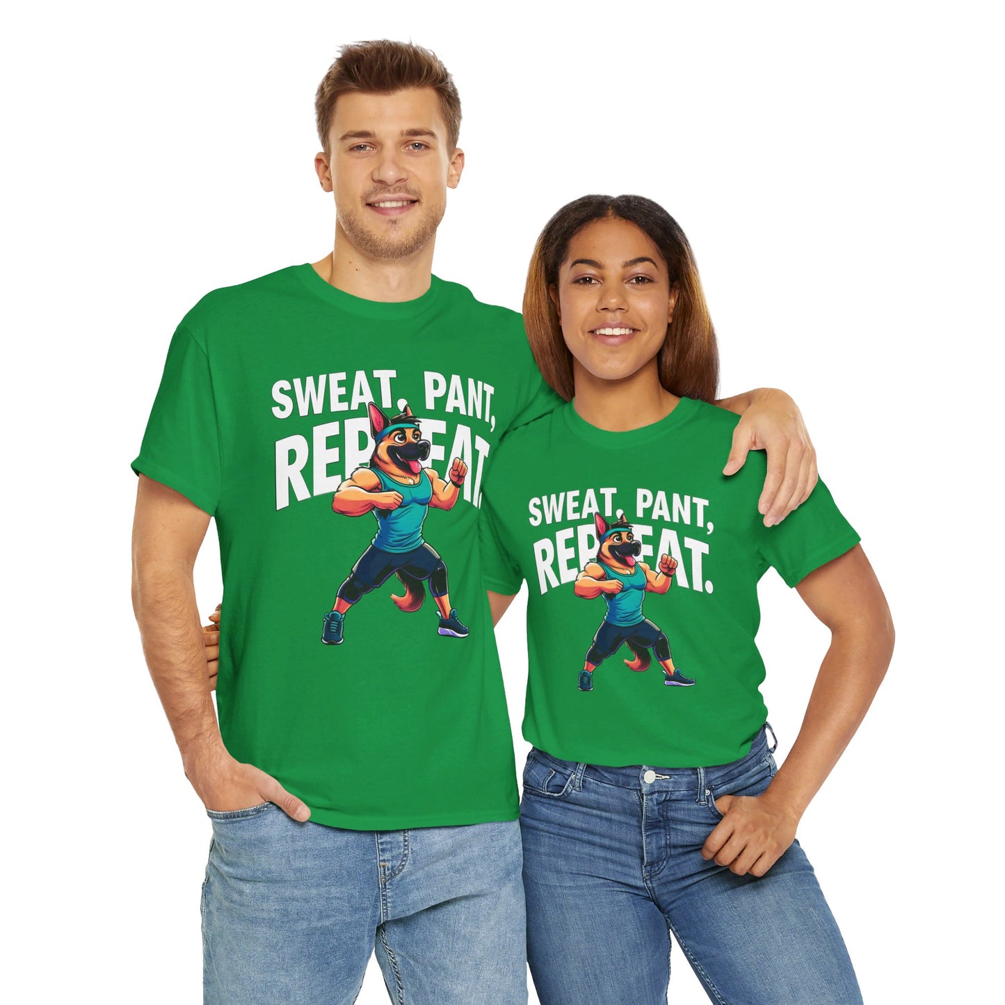 Sweat, Pant, Repeat T-Shirt (13 colors) (German Shepherd)