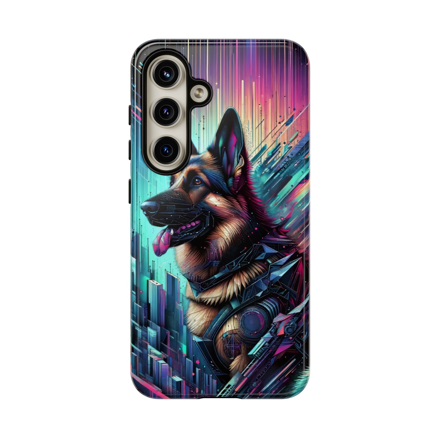 Futurism and gothic German Shepherd Phone Case