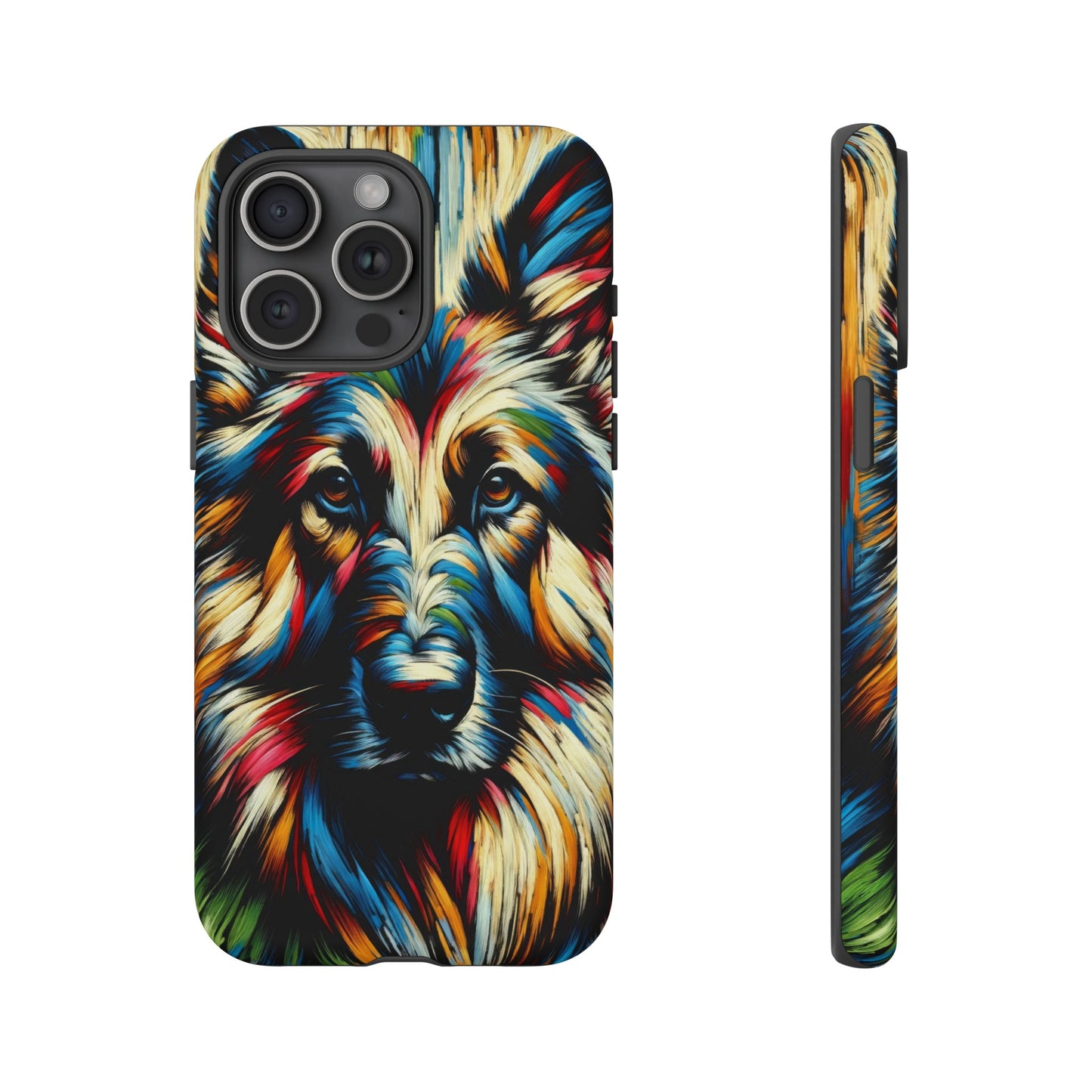 Fauvism scratchboard technique German Shepherd Phone Case