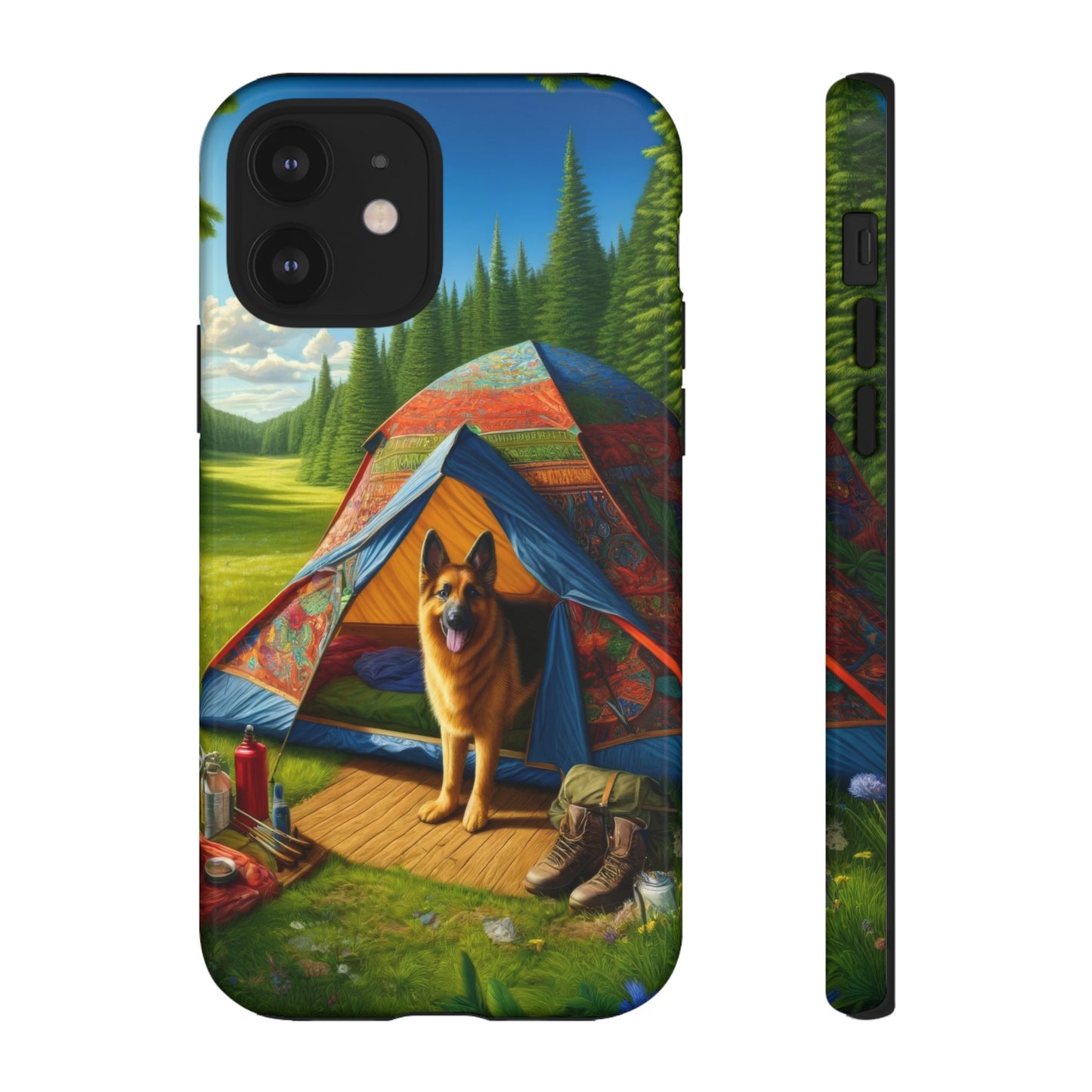 German Shepherd Camping  Phone Case