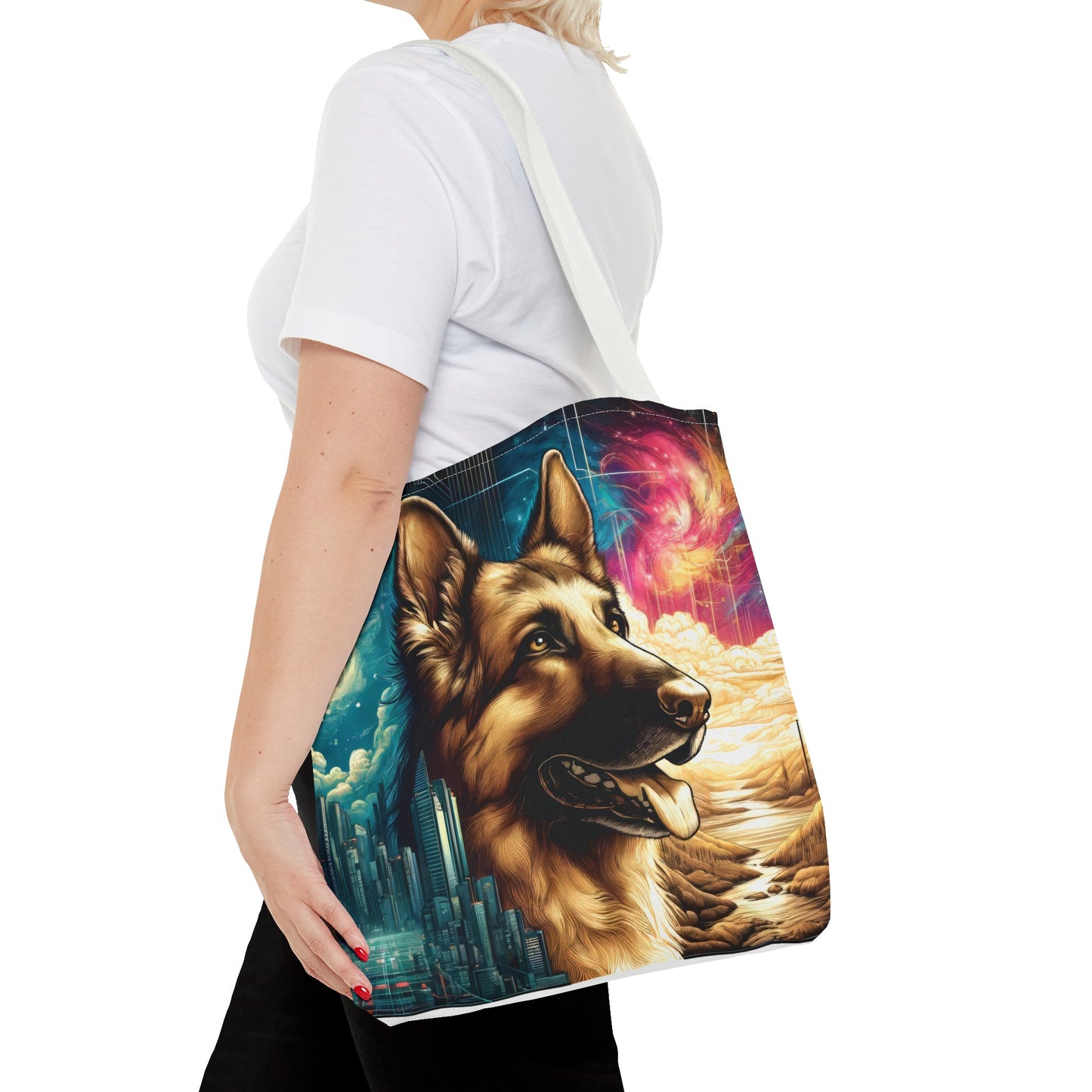 Dreamy fantasy German Shepherd Tote Bag