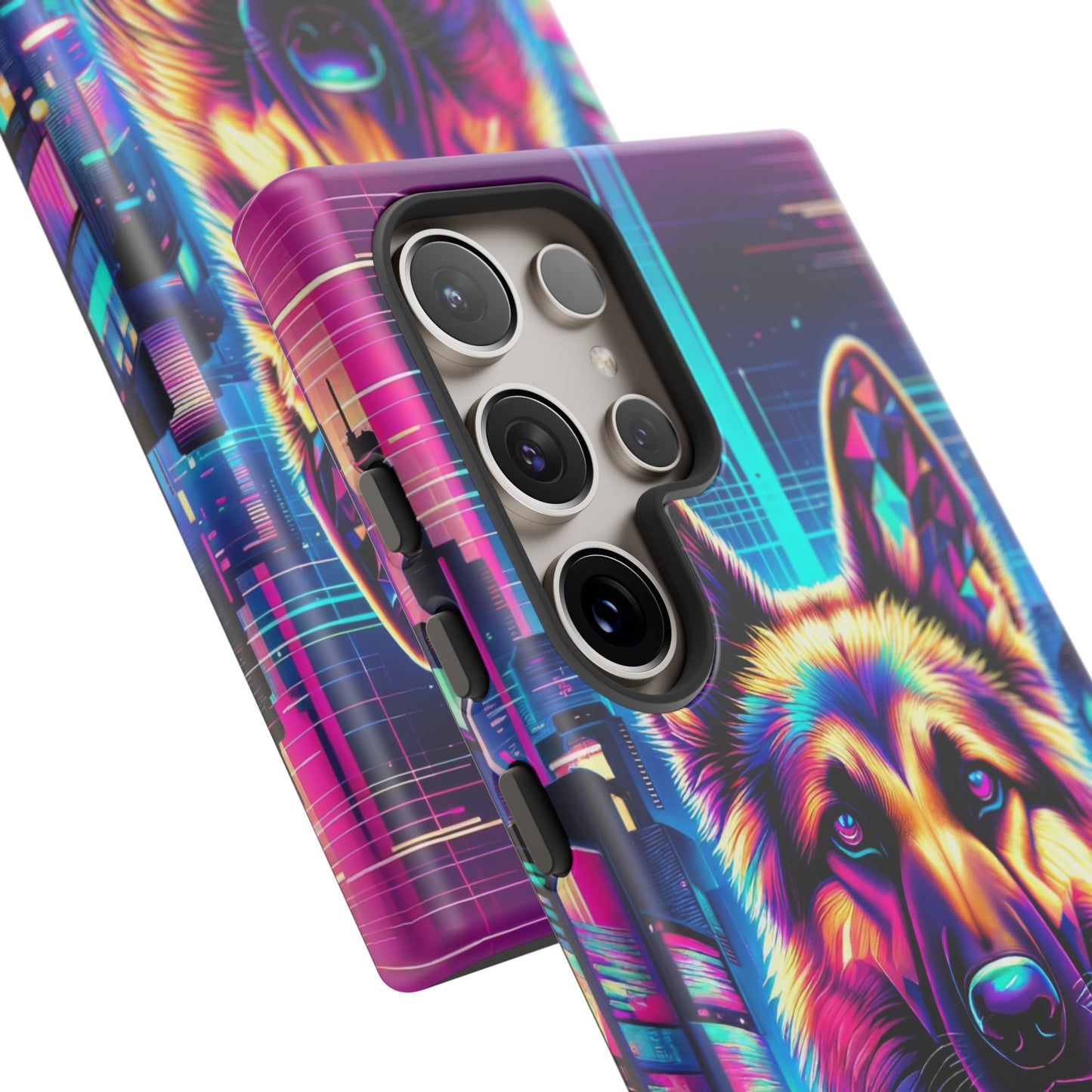 Glitch art German Shepherd Phone Case