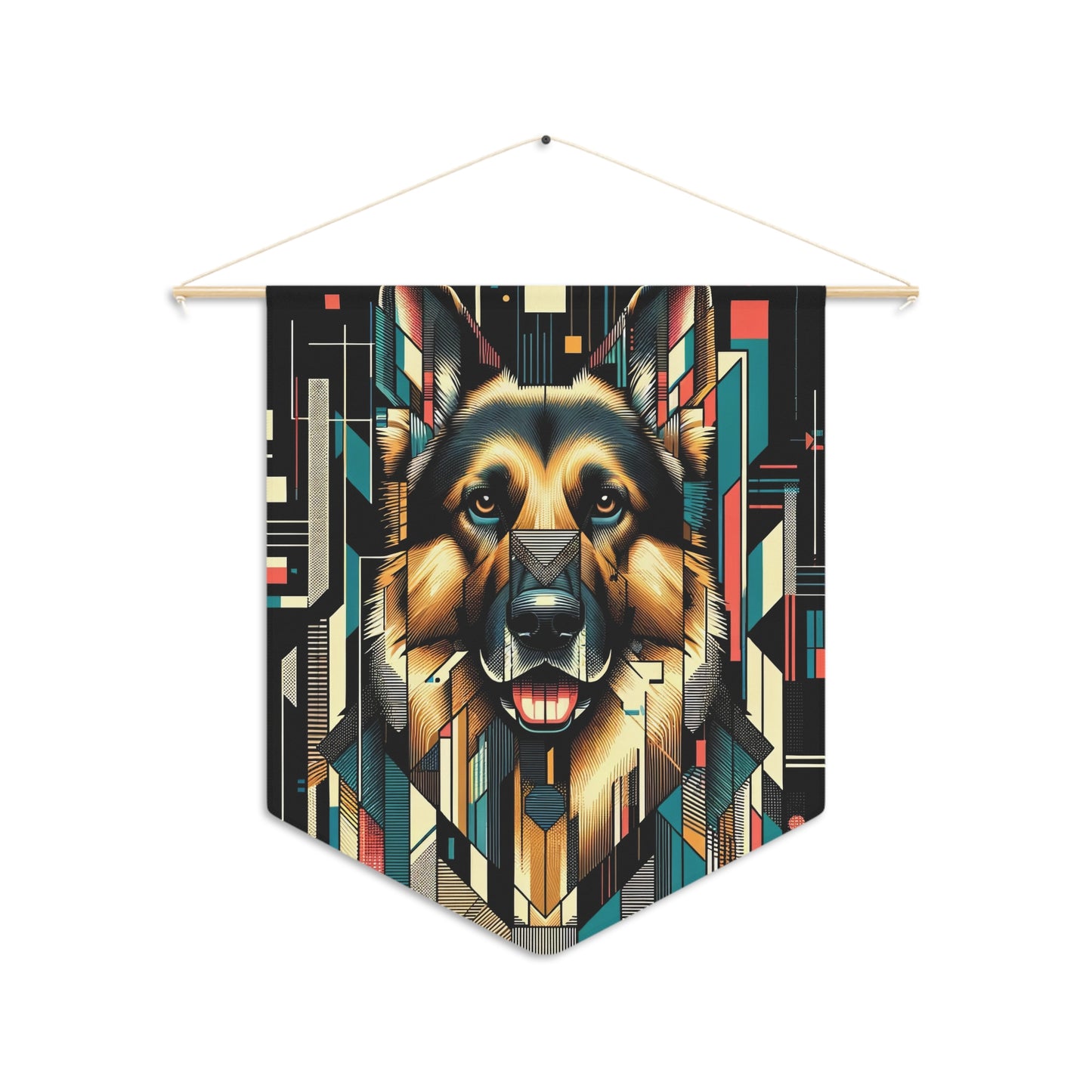 Constructivist and dadaist German Shepherd Pennant