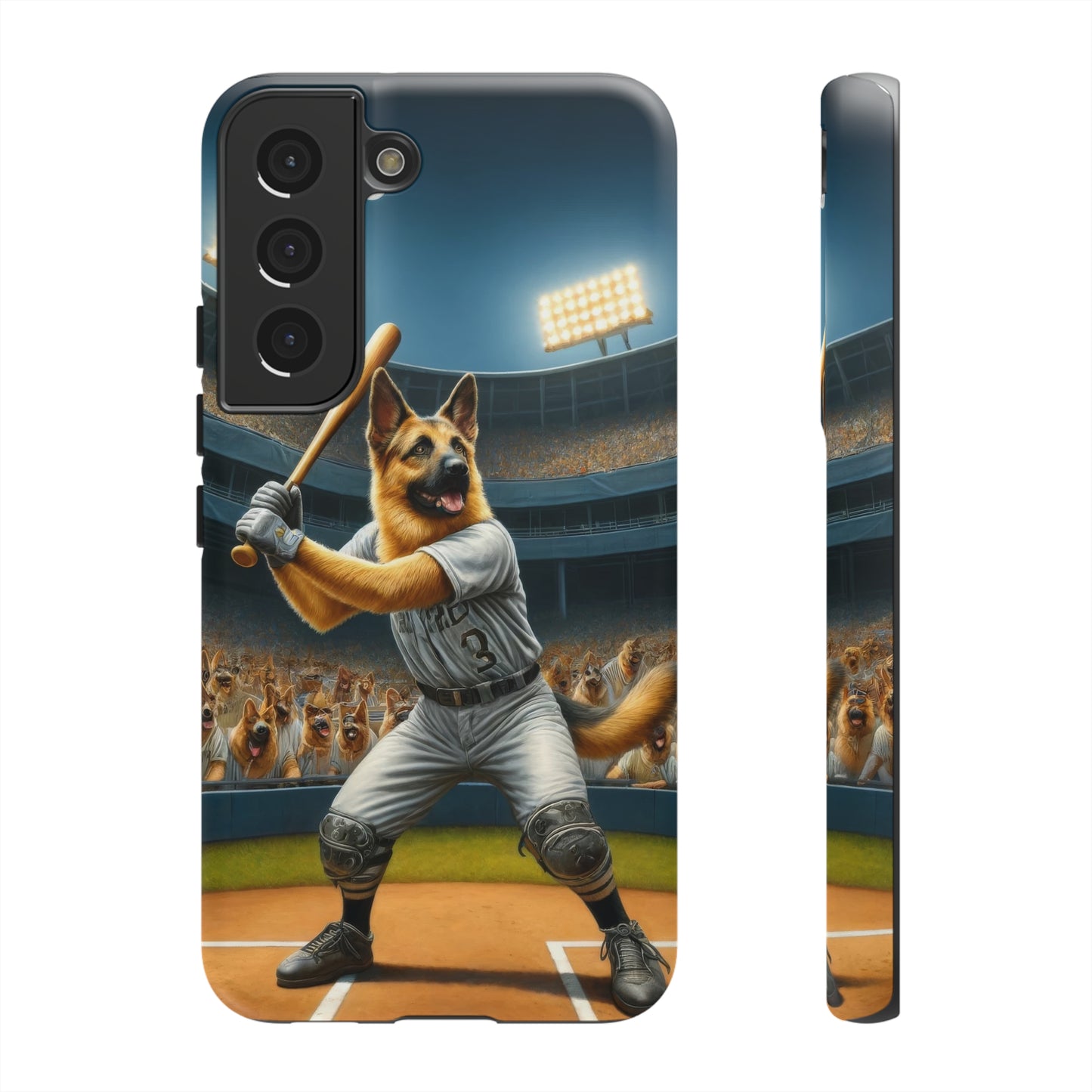 German Shepherd Playing Baseball Tough Phone Case