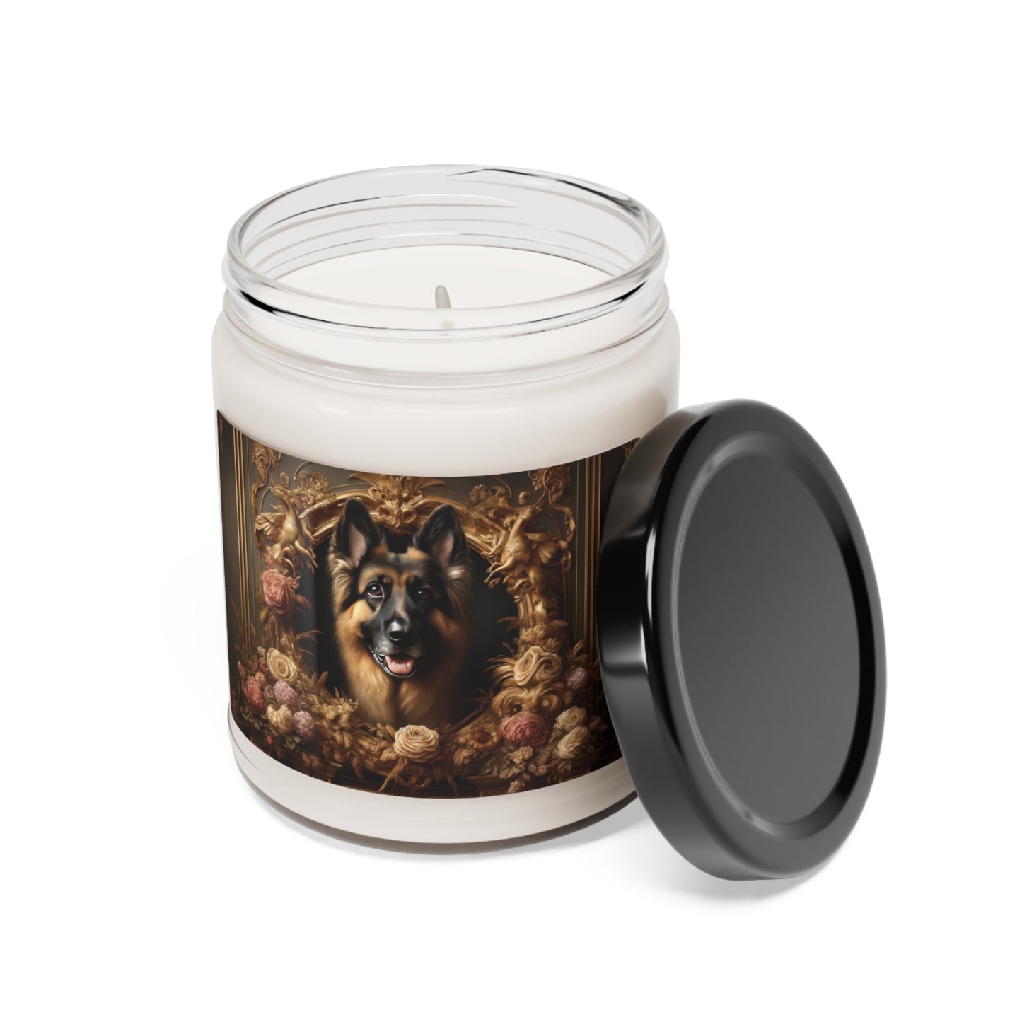 Baroque-inspired German Shepherd Scented Soy Candle, 9oz