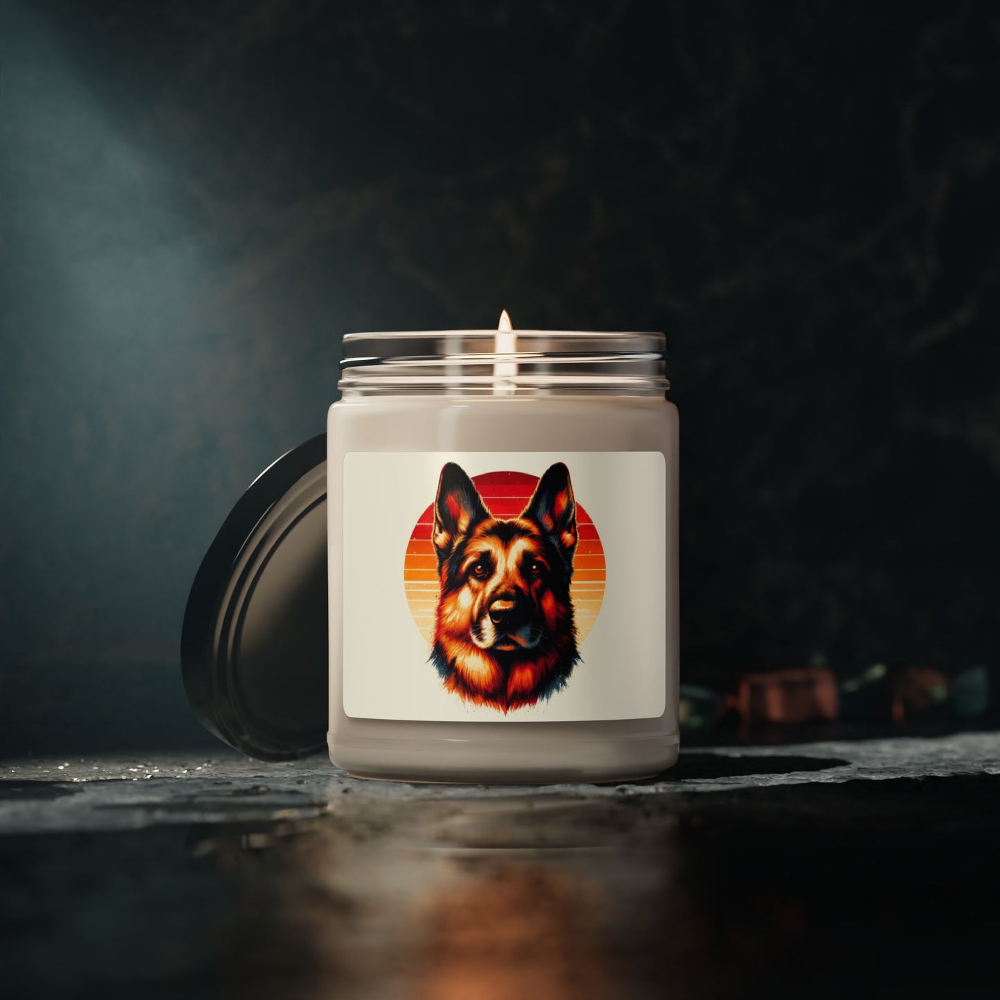 German Shepherd Face Scented Soy Candle, 9oz