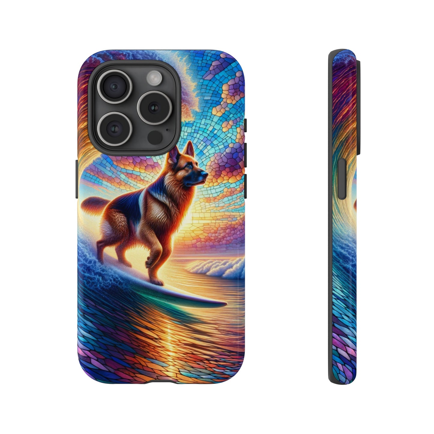 German Shepherd Surfing Phone Case