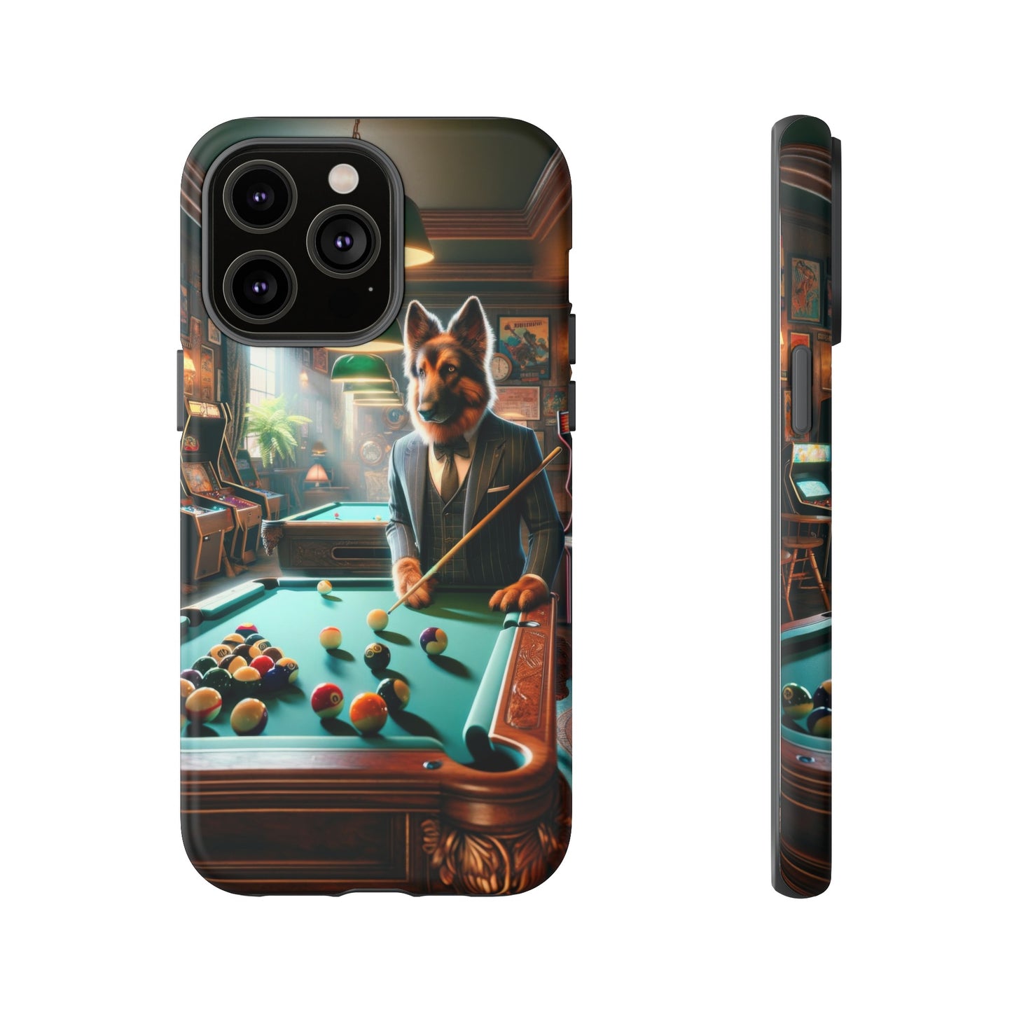 German Shepherd Playing Pool Phone Case