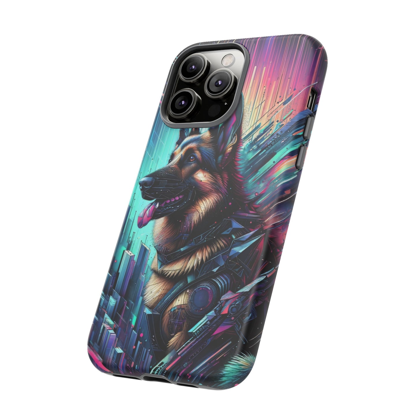 Futurism and gothic German Shepherd Phone Case