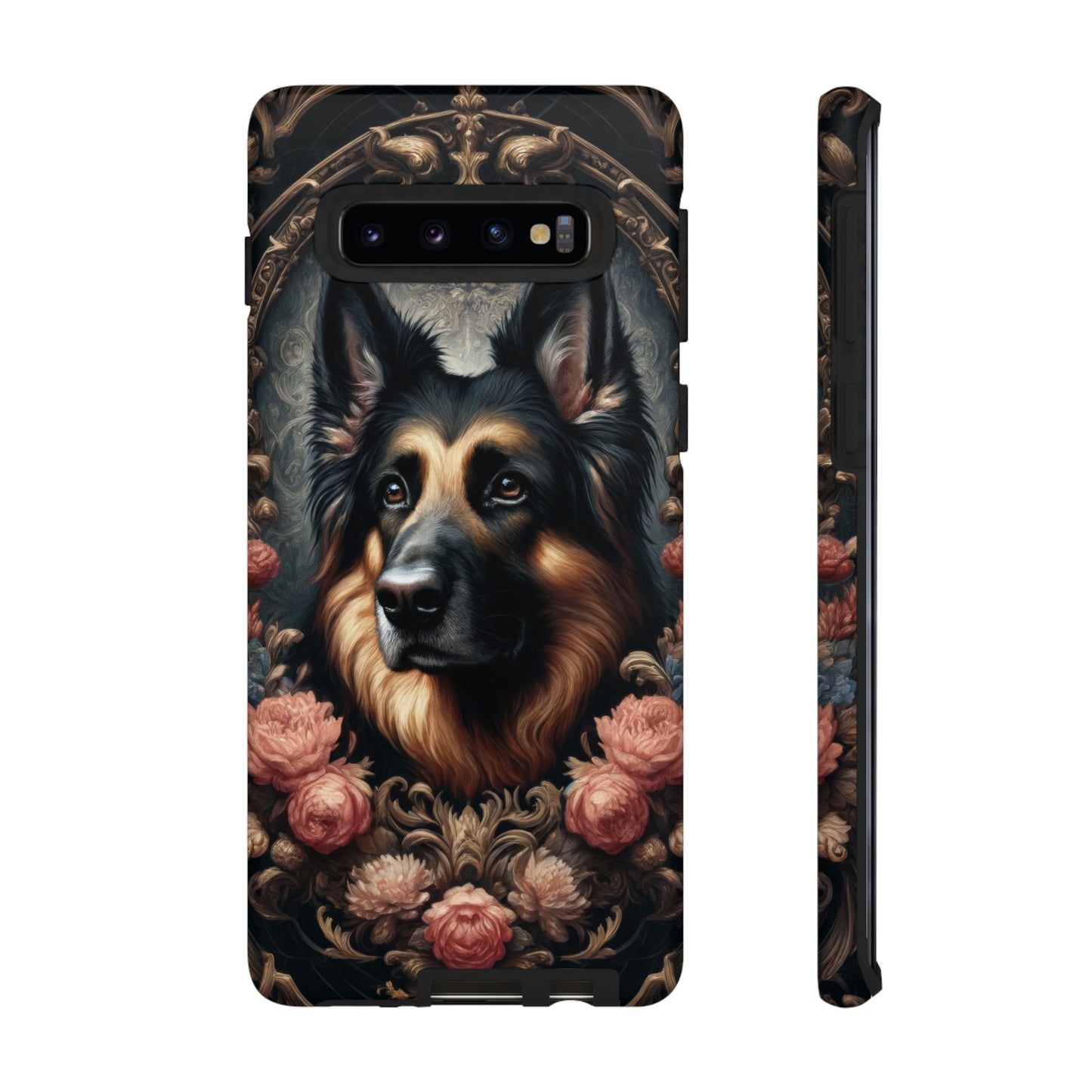 Gothic, high angle German Shepherd Phone Case