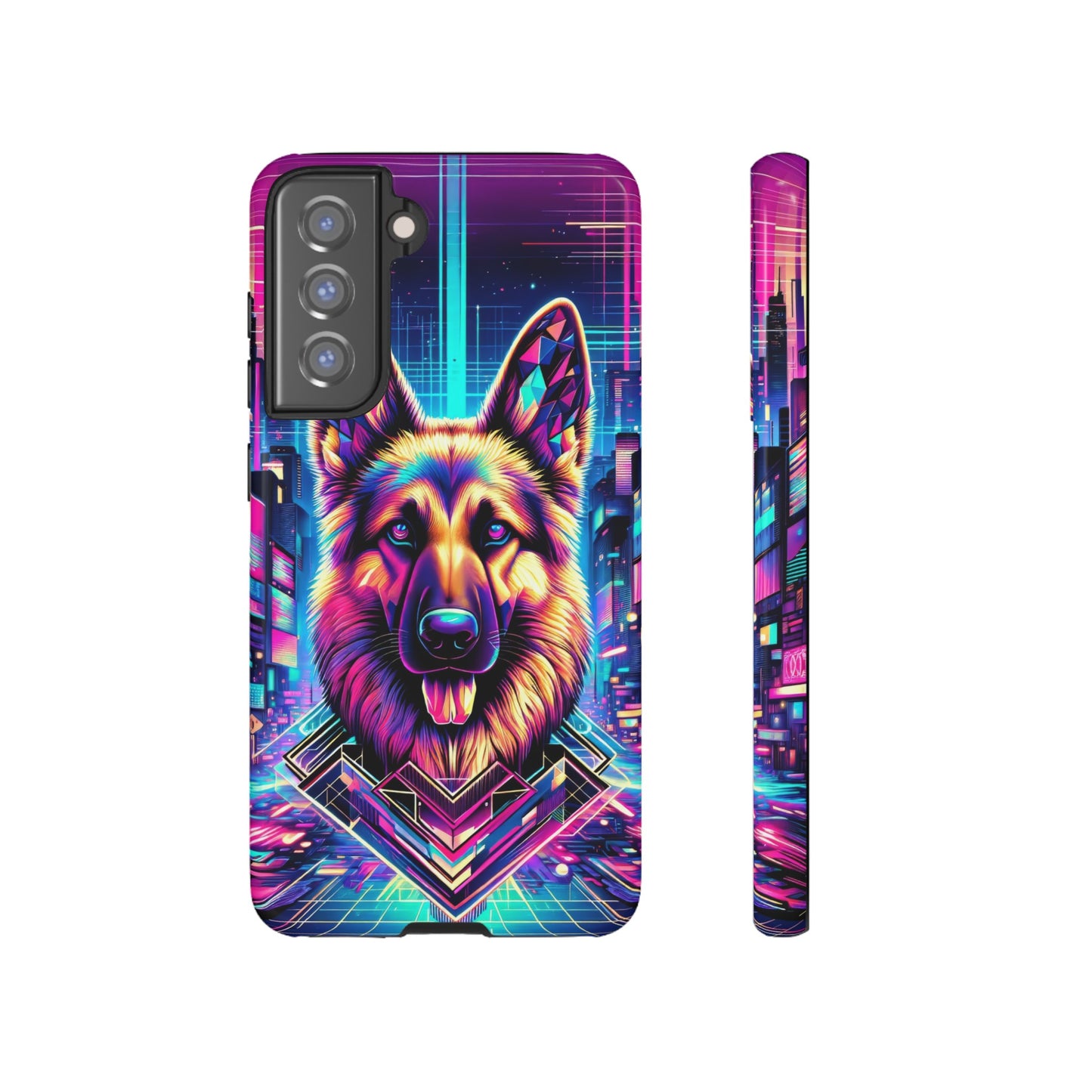 Glitch art German Shepherd Phone Case