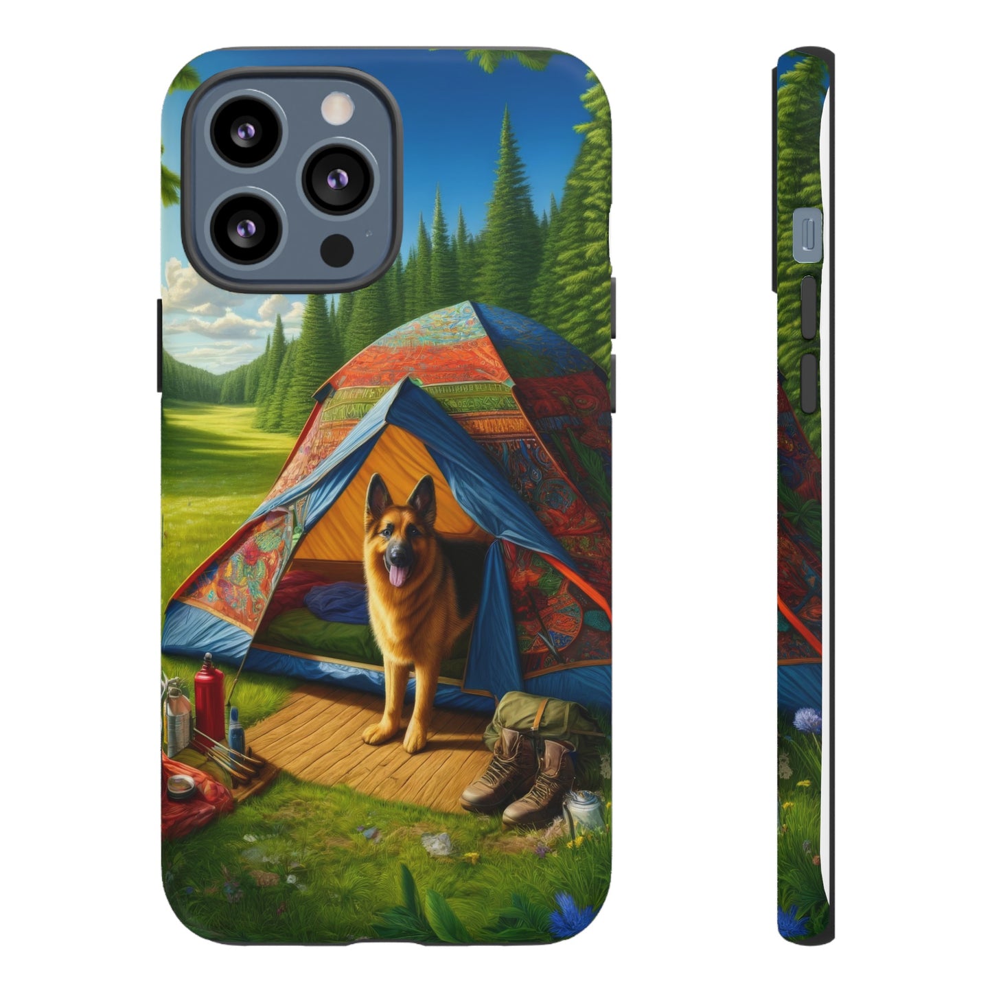 German Shepherd Camping  Phone Case