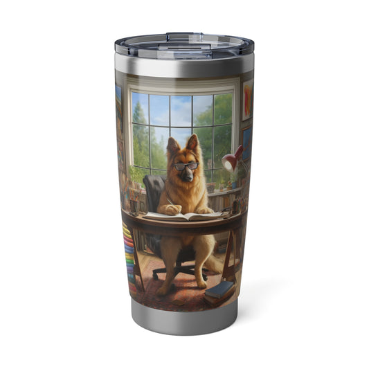 German Shepherd Writing a book 20oz Tumbler