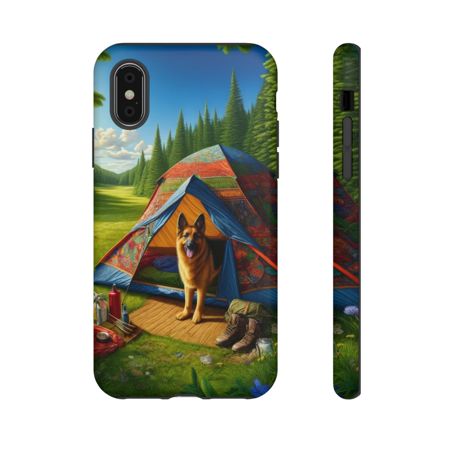 German Shepherd Camping  Phone Case