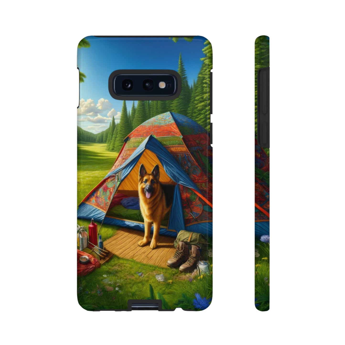 German Shepherd Camping  Phone Case