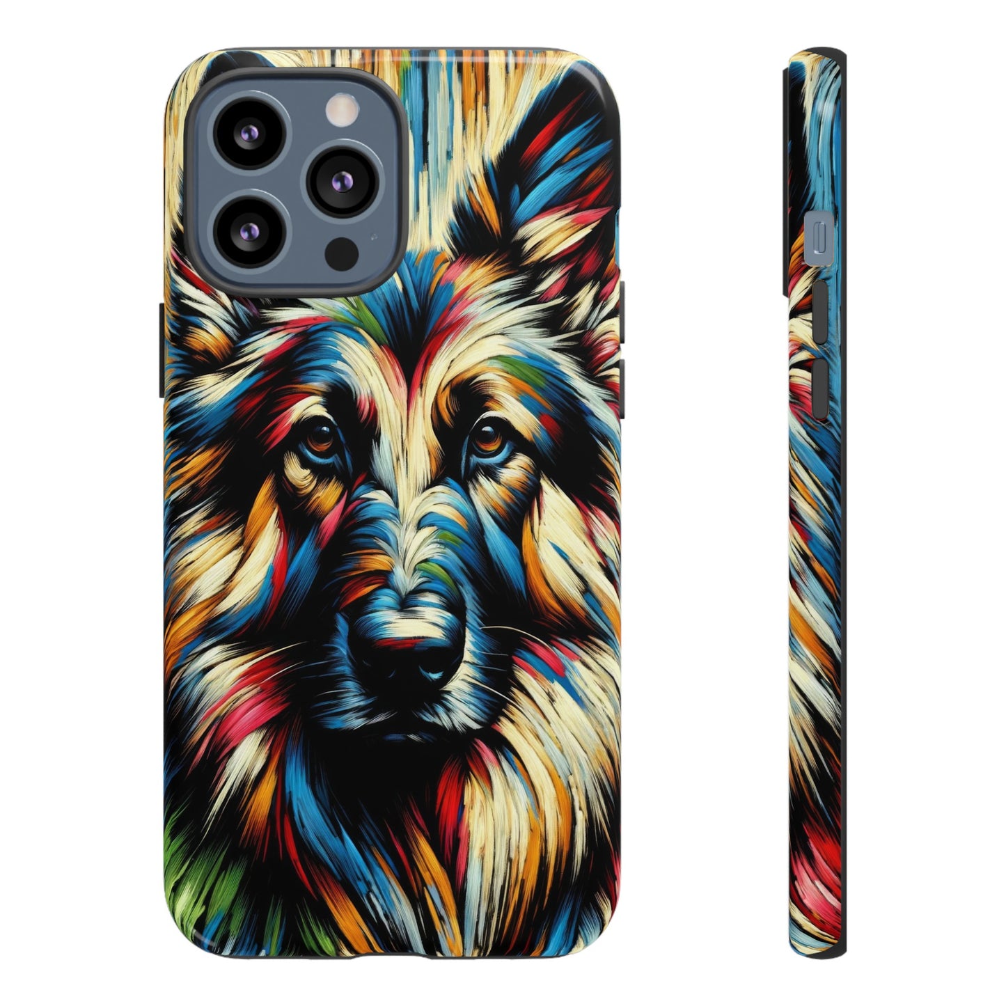 Fauvism scratchboard technique German Shepherd Phone Case