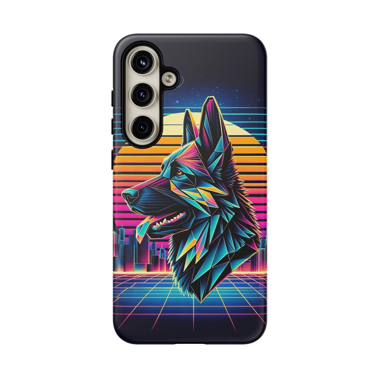 Origami and polyart German Shepherd Phone Case