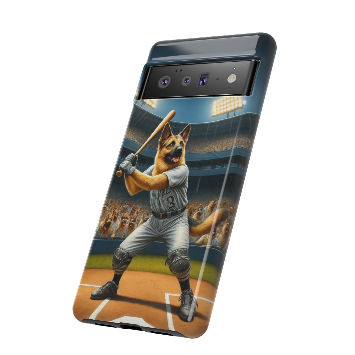 German Shepherd Playing Baseball Tough Phone Case