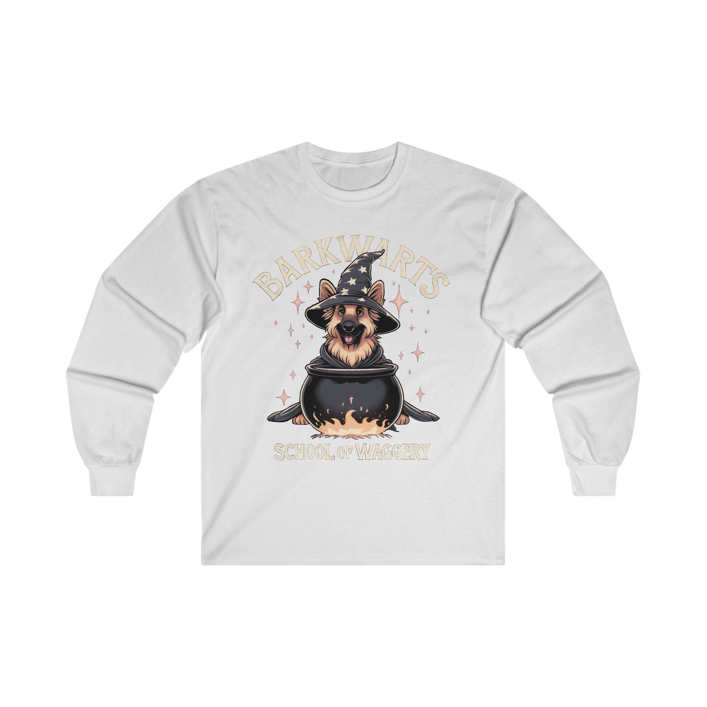 BarkWarts School of Waggery Long Sleeve Shirt (20 colors) (German Shepherd)