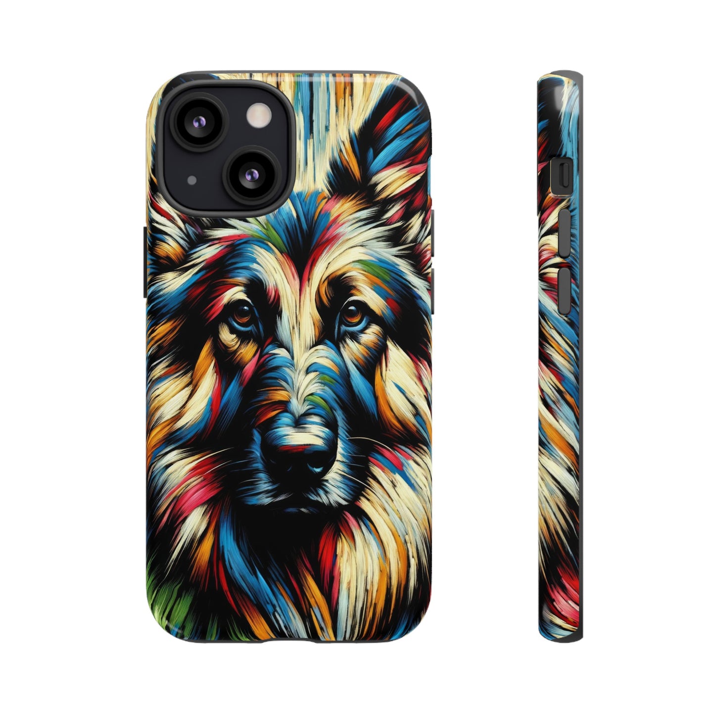 Fauvism scratchboard technique German Shepherd Phone Case