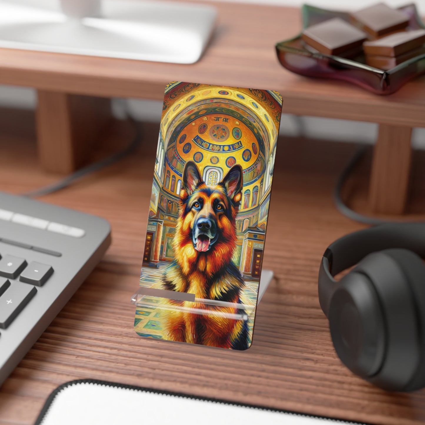 Neo-impressionist German Shepherd Smartphone Stand