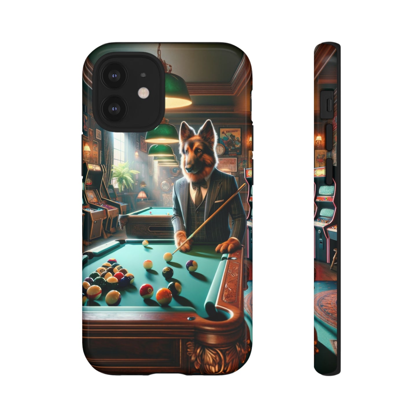 German Shepherd Playing Pool Phone Case