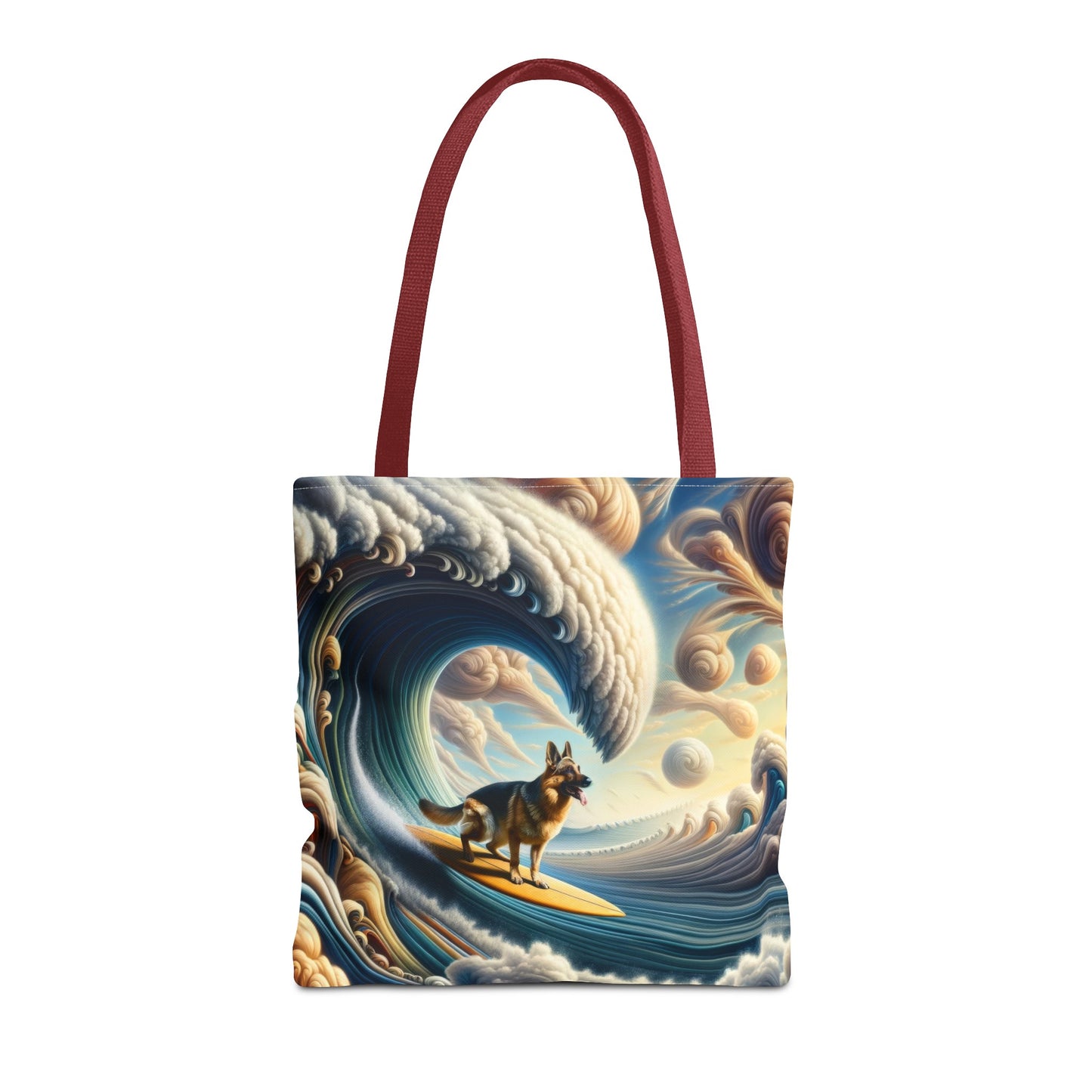 German Shepherd Surfing Tote Bag