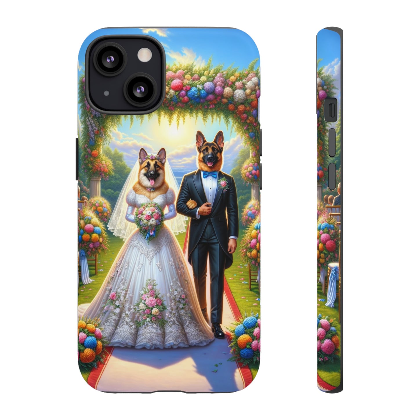 German Shepherds getting Married  Phone Case