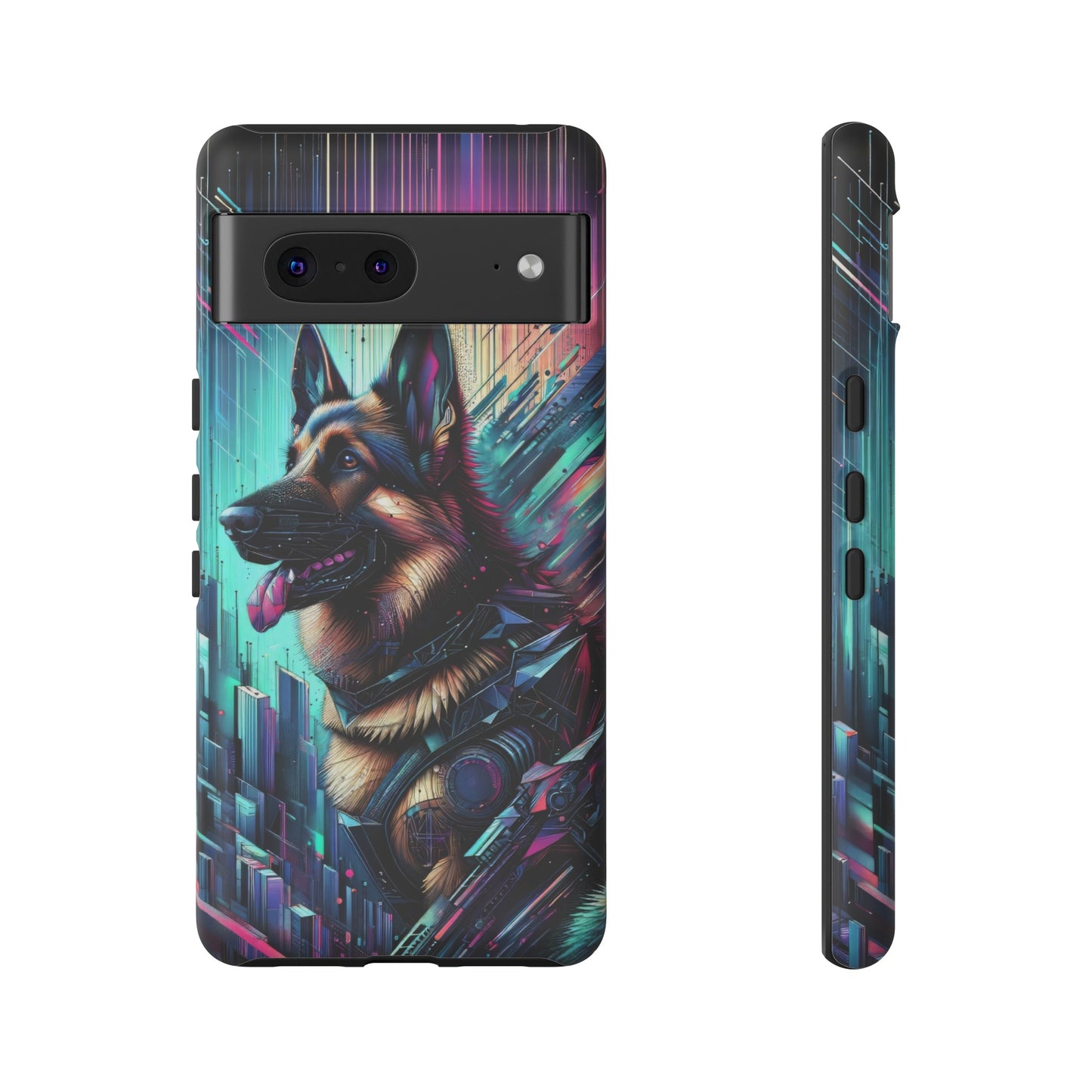 Futurism and gothic German Shepherd Phone Case