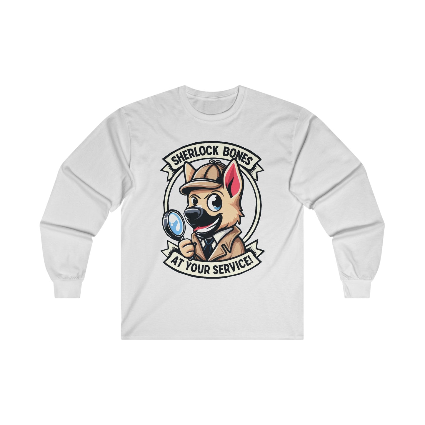 Sherlock Bones Long Sleeve Shirt (20 colors) (German Shepherd)