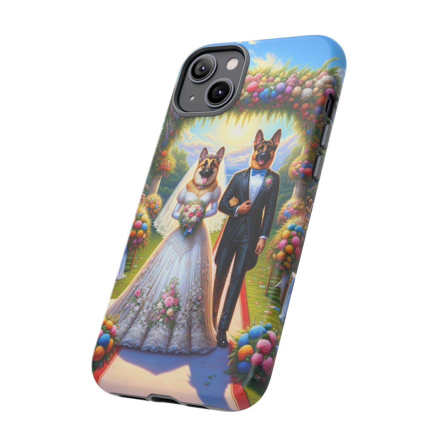 German Shepherds getting Married  Phone Case