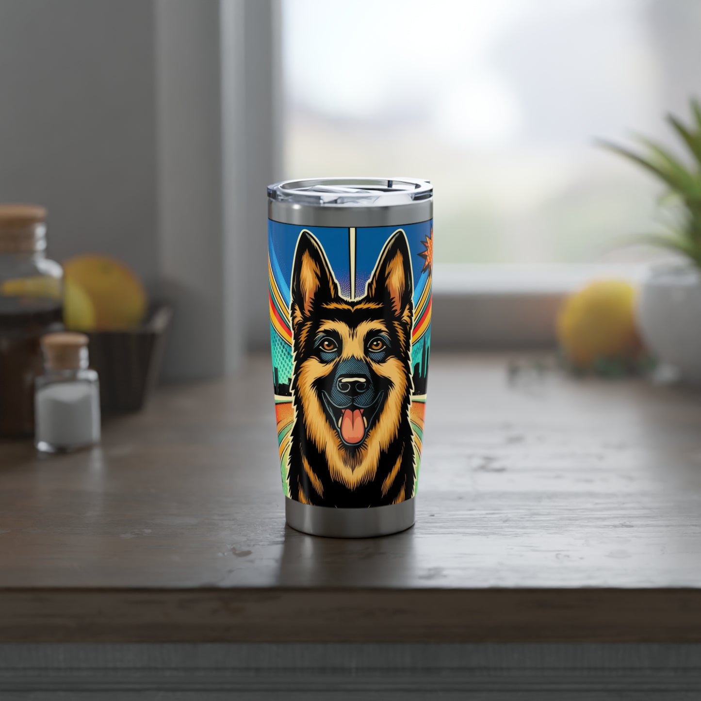 Comic style German Shepherd 20oz Tumbler