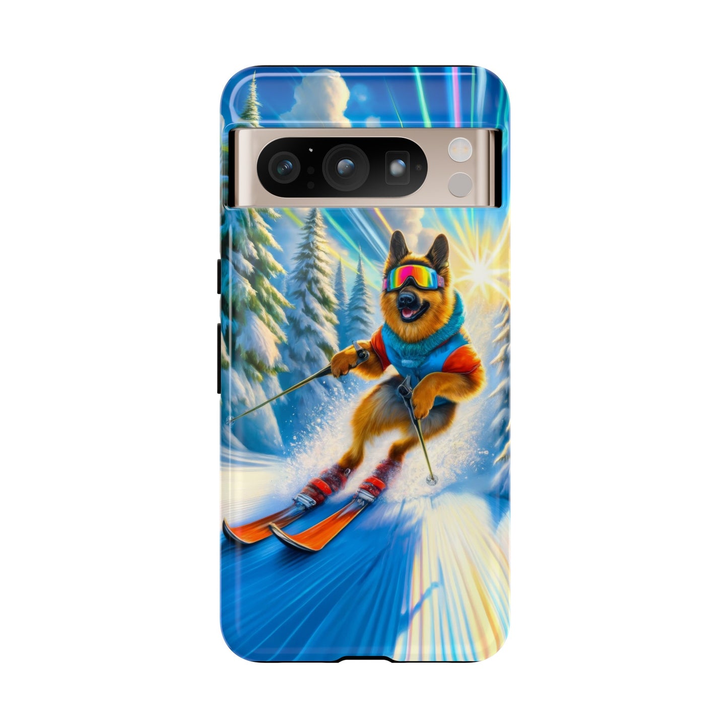 German Shepherd Skiing Phone Case