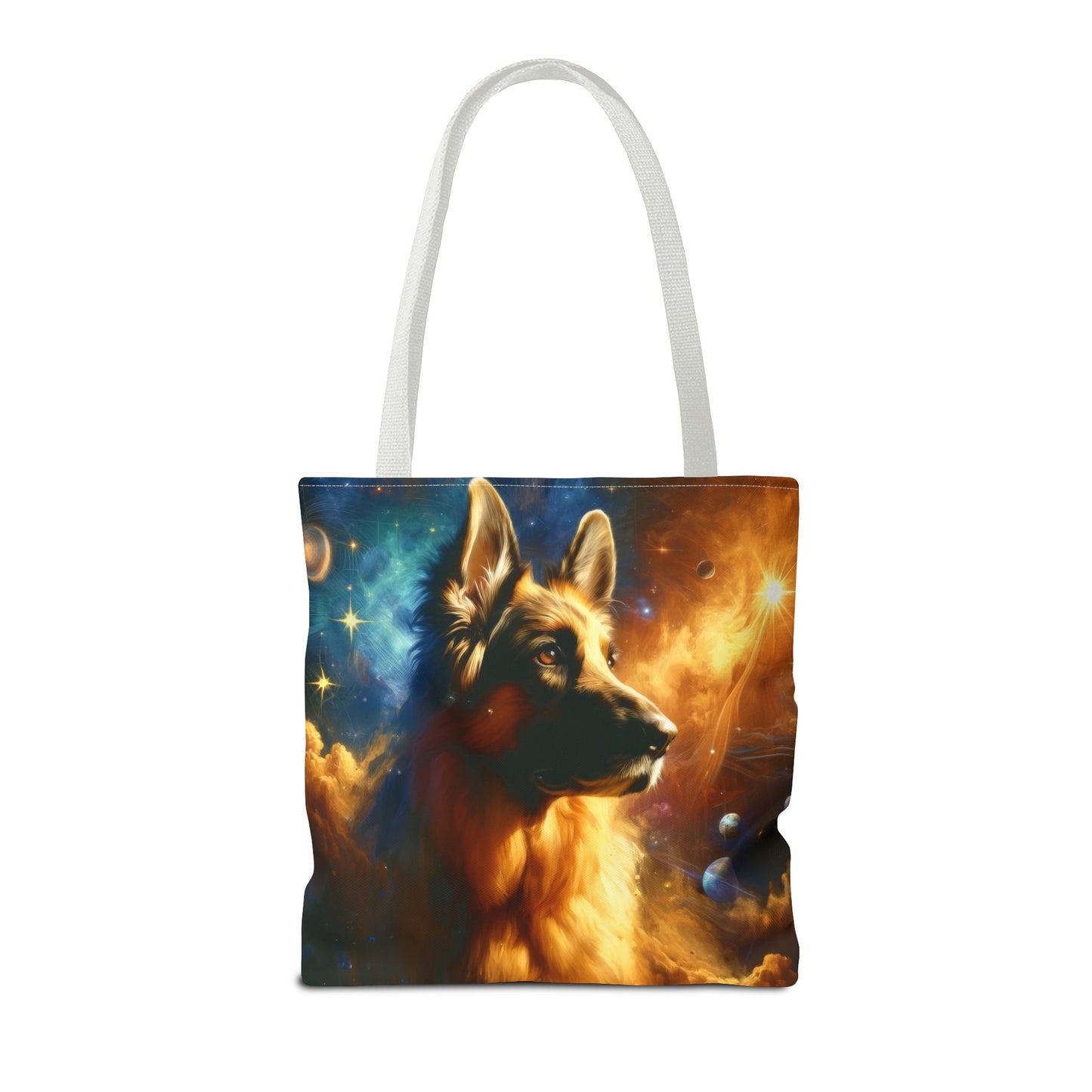 Sci-fi and stars-themed German Shepherd Tote Bag