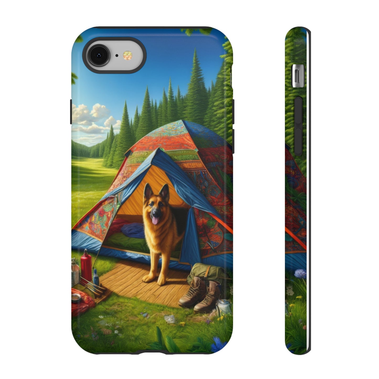 German Shepherd Camping  Phone Case