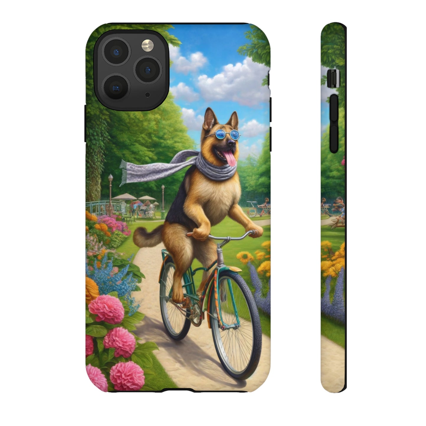 German Shepherd Riding a Bicycle Phone Case