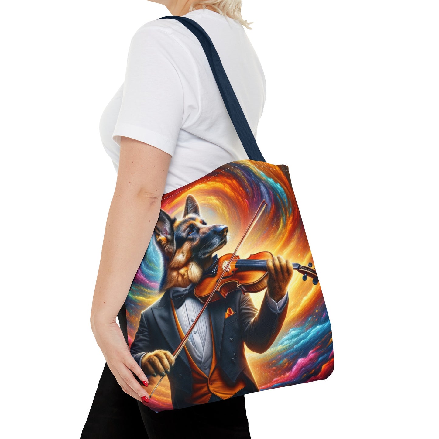 German Shepherd Playing the Violin Tote Bag