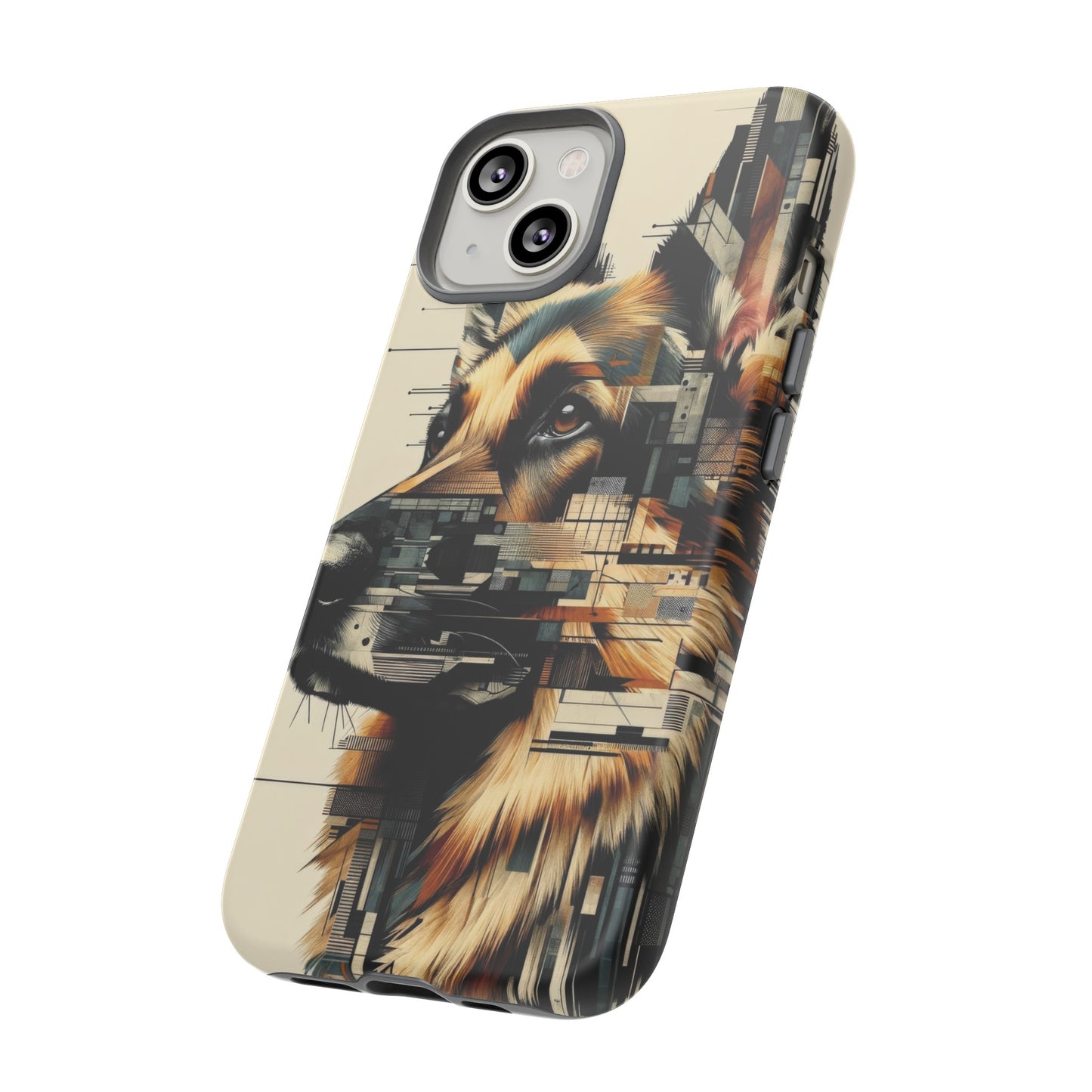 Constructivist and dadaist German Shepherd Phone Case