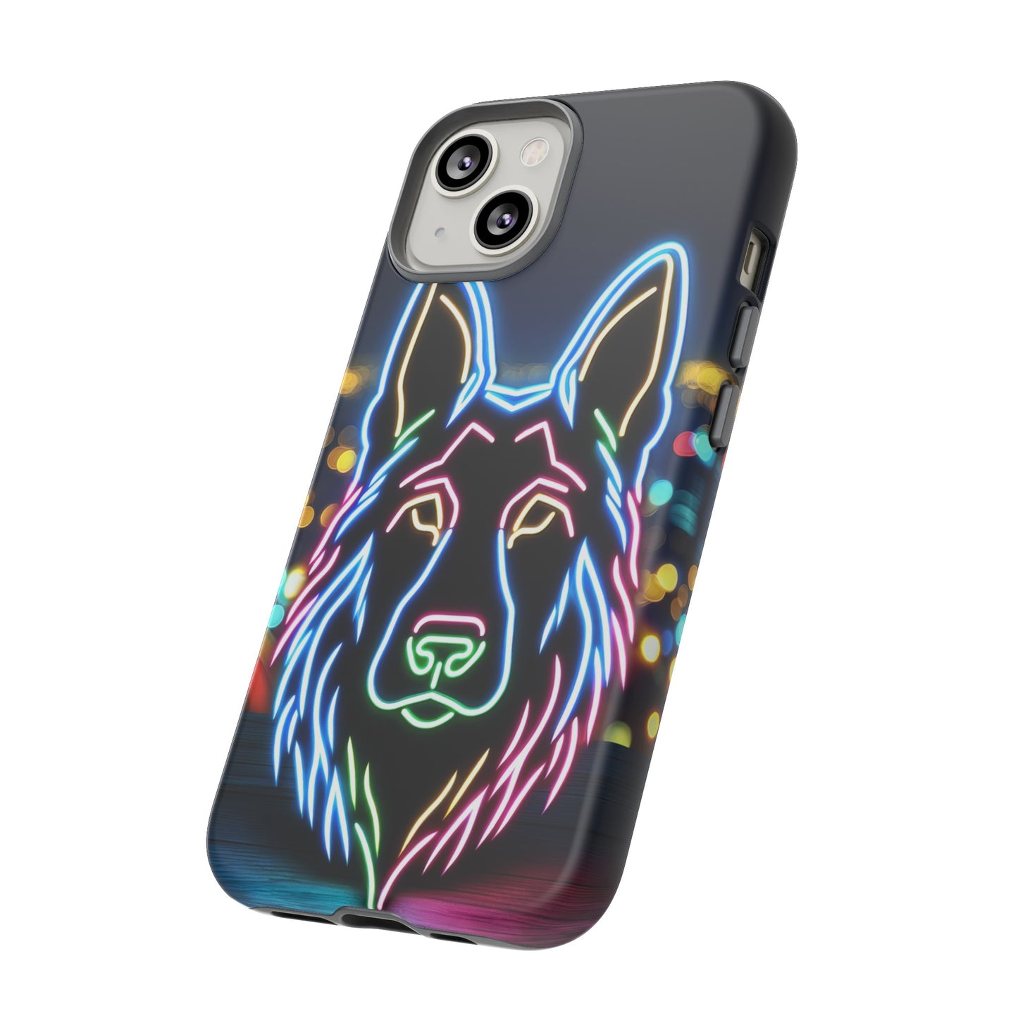 German Shepherd Neon Light Phone Case