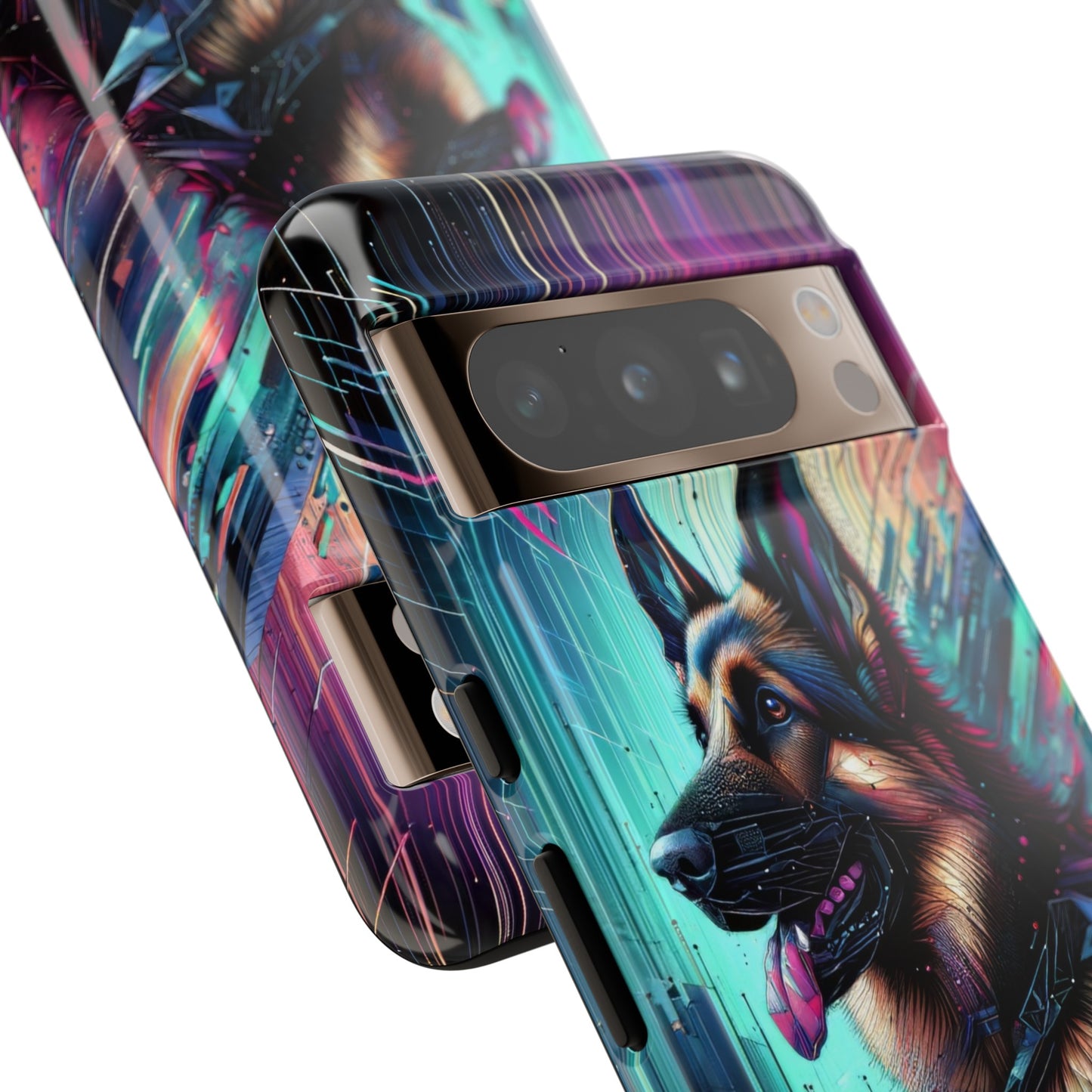 Futurism and gothic German Shepherd Phone Case